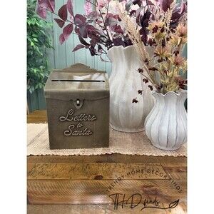 12.6" Brass Tabletop 'Letters to Santa' Mailbox- Hearth & Hand with Magnolia NEW